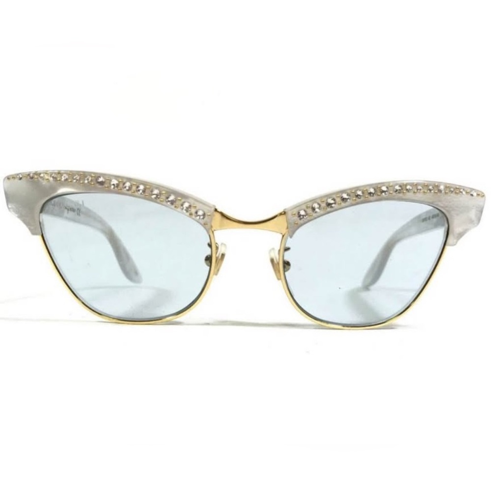 Authentic Vintage Gucci Mother of Pearl Rhinestone Cateye Sunglasses